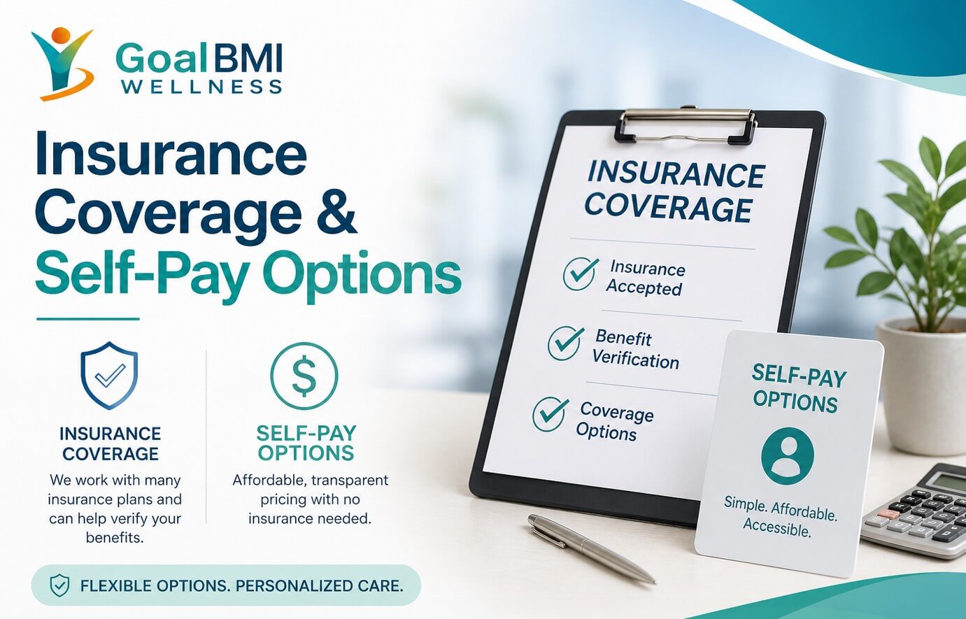 GoalBMI Wellness insurance coverage and self-pay options for medical weight loss injections in Bronx NY