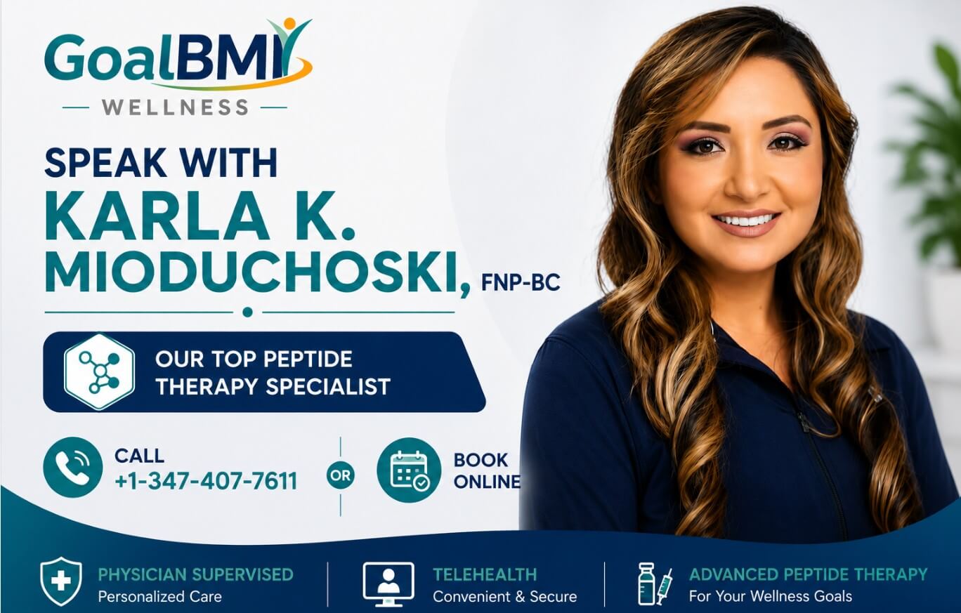Karla K. Mioduchoski FNP-BC peptide therapy specialist at GoalBMI Wellness in New York.