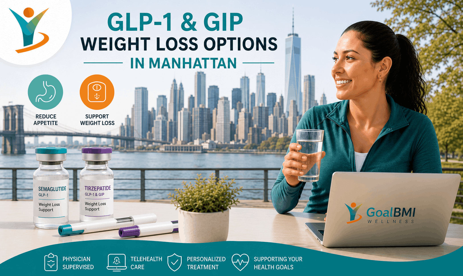 GoalBMI Wellness GLP-1 and GIP weight loss options in Manhattan with insurance coverage and telehealth care