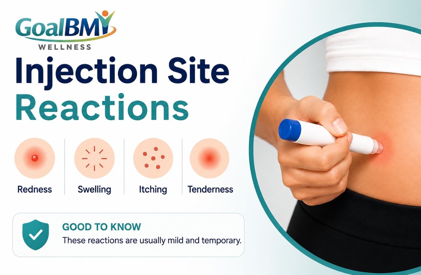 Common tirzepatide injection site reactions - GoalBMI Wellness