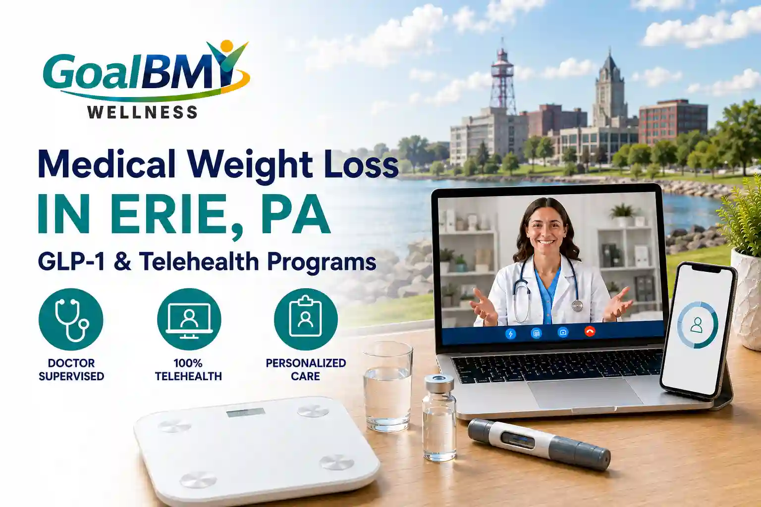 GoalBMI Wellness telehealth medical weight loss consultation in Erie, Pennsylvania from home