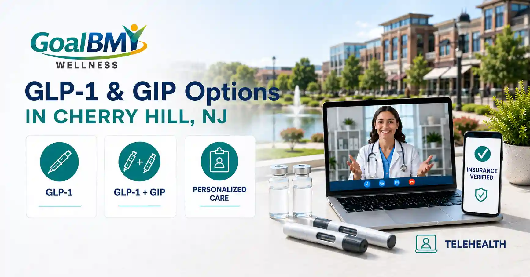 GoalBMI Wellness GLP-1 and GIP weight loss options in Cherry Hill NJ with insurance coverage and telehealth care