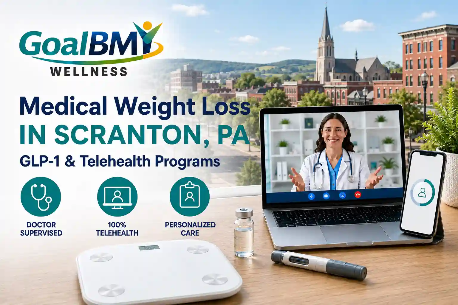 GoalBMI Wellness telehealth medical weight loss consultation in Scranton, Pennsylvania from home