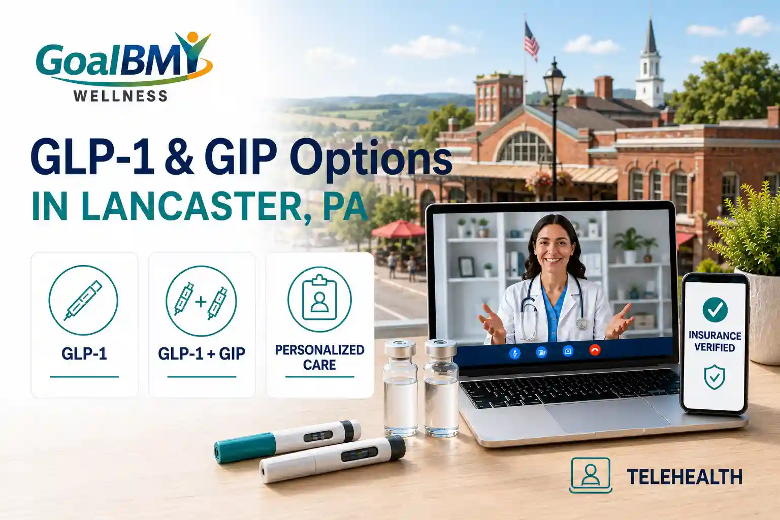 GoalBMI Wellness GLP-1 and GIP weight loss options in Lancaster PA with insurance coverage and telehealth care
