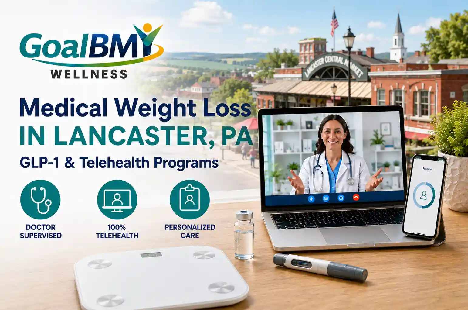 GoalBMI Wellness telehealth medical weight loss consultation in Lancaster, Pennsylvania from home