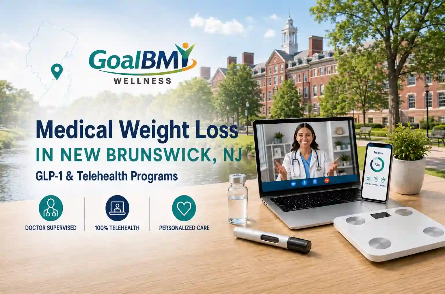 GoalBMI Wellness telehealth medical weight loss consultation in New Brunswick, New Jersey from home