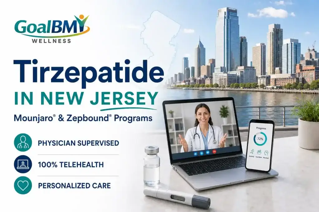 Tirzepatide weight loss program in New Jersey Mounjaro and Zepbound via telehealth GoalBMI Wellness