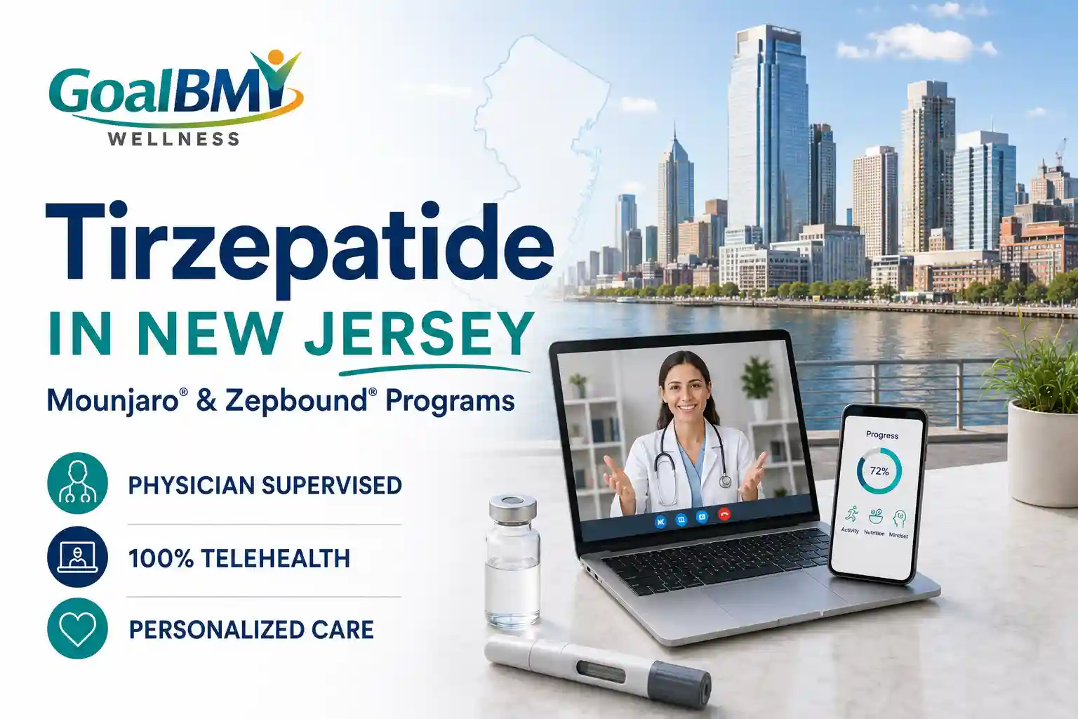 Online tirzepatide weight loss care across New Jersey with insurance support — GoalBMI Wellness