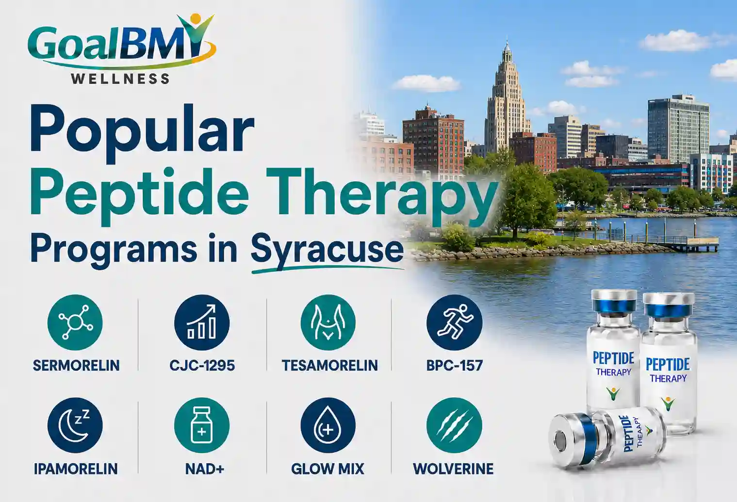 Licensed New York provider reviewing a personalized peptide therapy wellness plan with a Syracuse, NY telehealth patient at GoalBMI Wellness