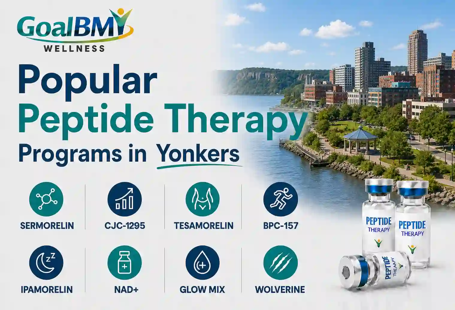 Licensed New York provider reviewing a personalized peptide therapy wellness plan with a Yonkers, NY telehealth patient at GoalBMI Wellness