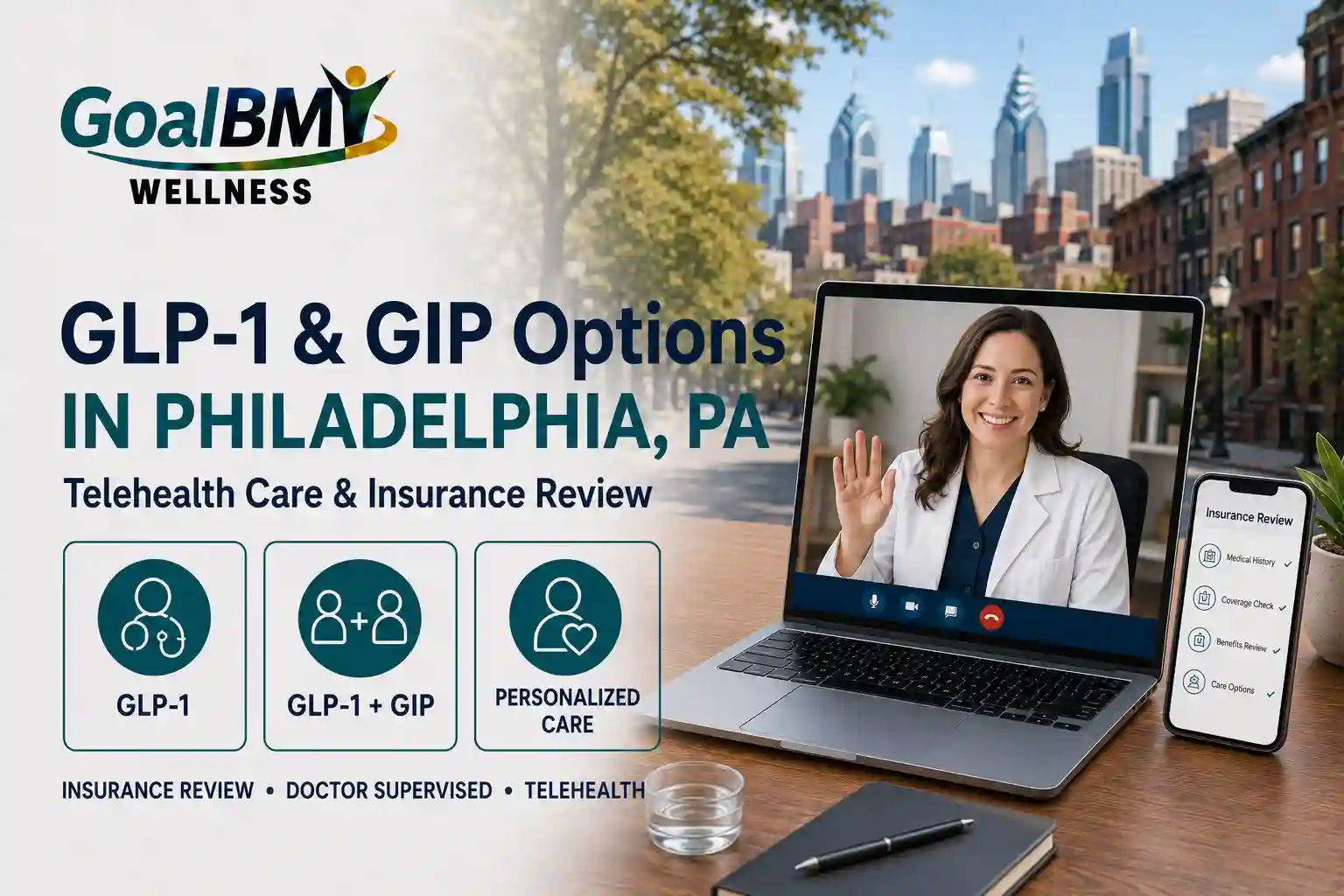 GLP-1 and GIP weight loss options in Philadelphia PA with insurance coverage — GoalBMI Wellness