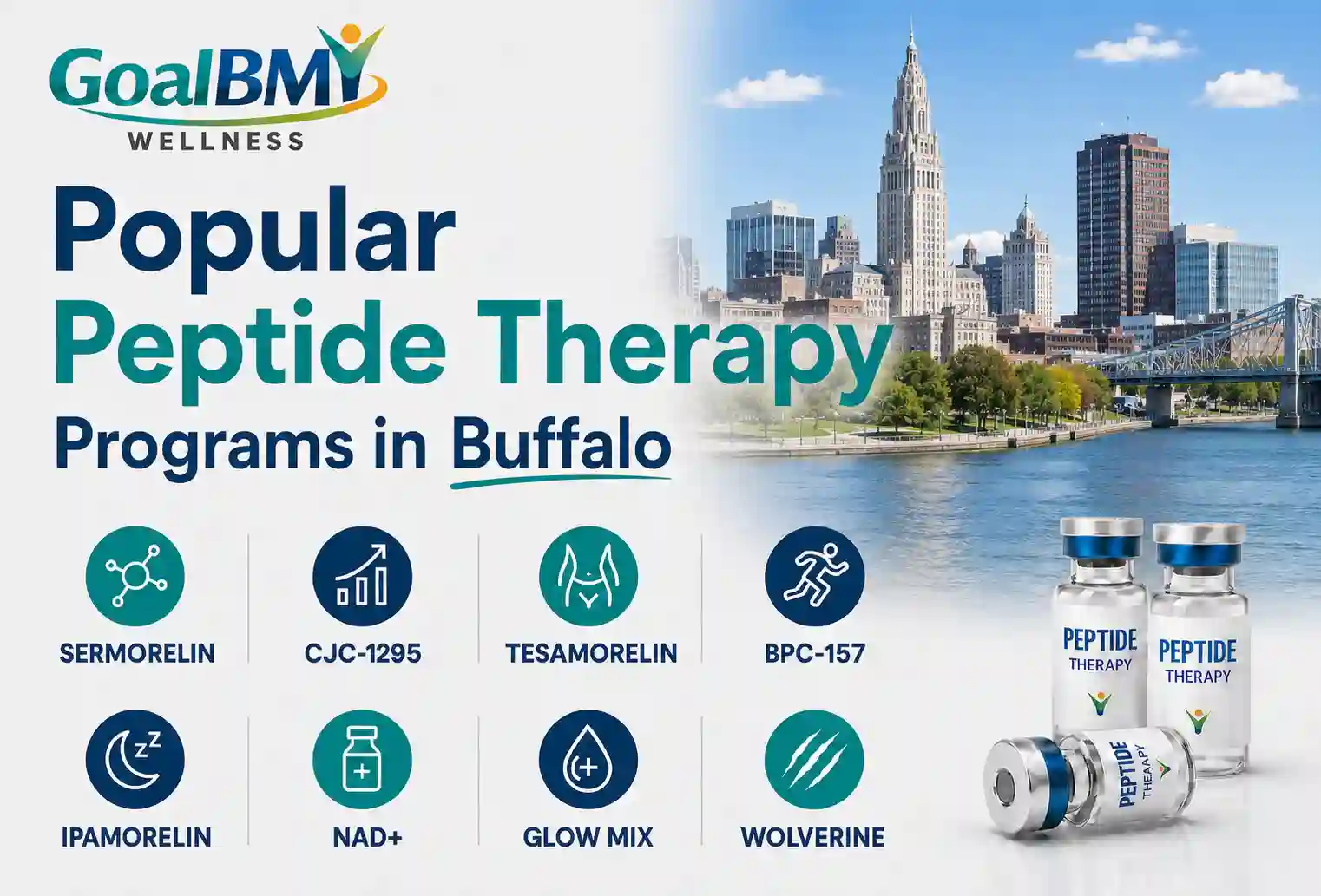 Licensed New York provider reviewing a personalized peptide therapy wellness plan with a Buffalo, NY telehealth patient at GoalBMI Wellness