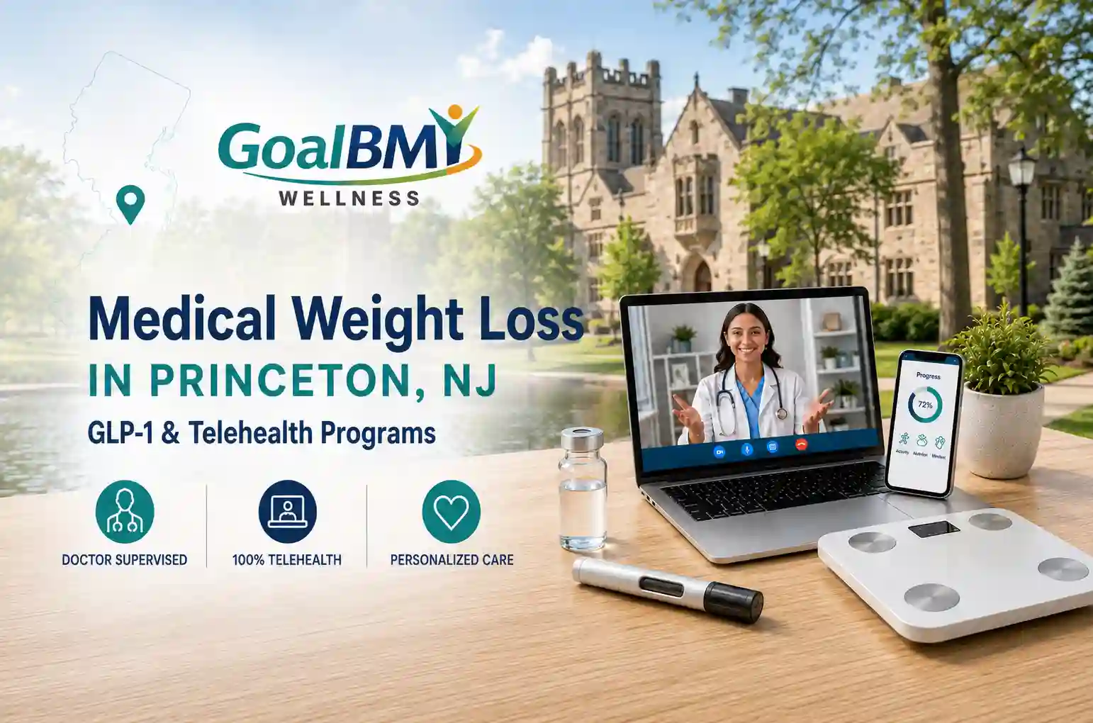 GoalBMI Wellness telehealth medical weight loss consultation in Princeton, New Jersey from home