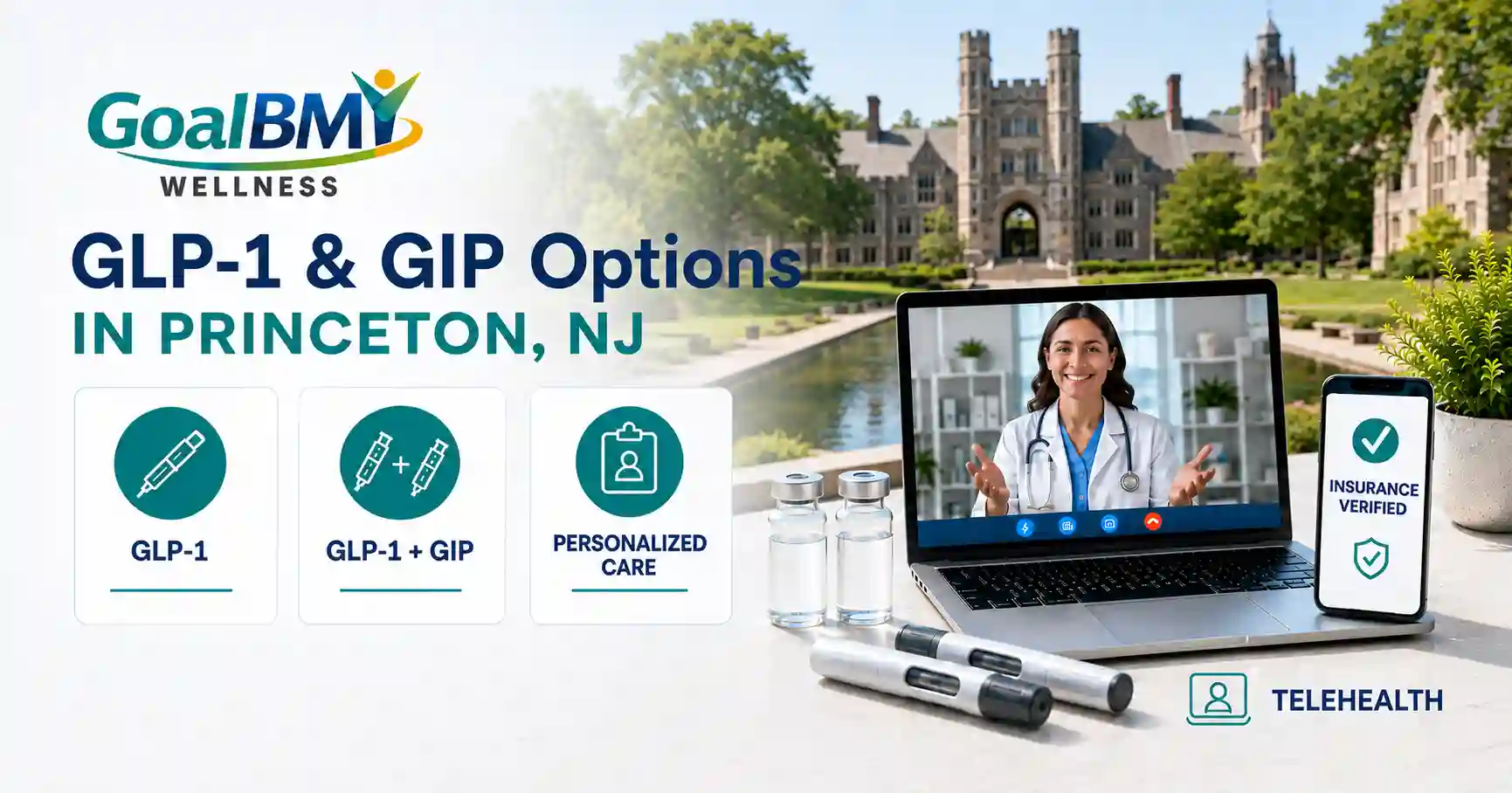 GoalBMI Wellness GLP-1 and GIP weight loss options in Princeton NJ with insurance coverage and telehealth care