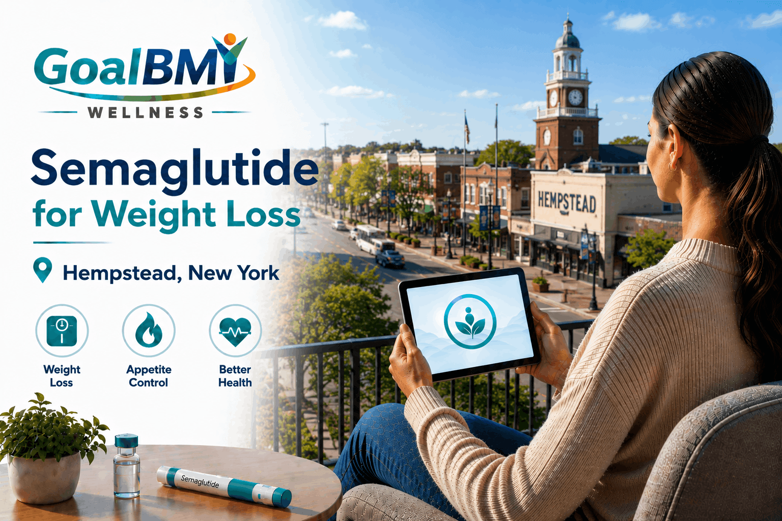Semaglutide, Ozempic and Wegovy GLP-1 weight loss telehealth consultation in Hempstead, NY — GoalBMI Wellness