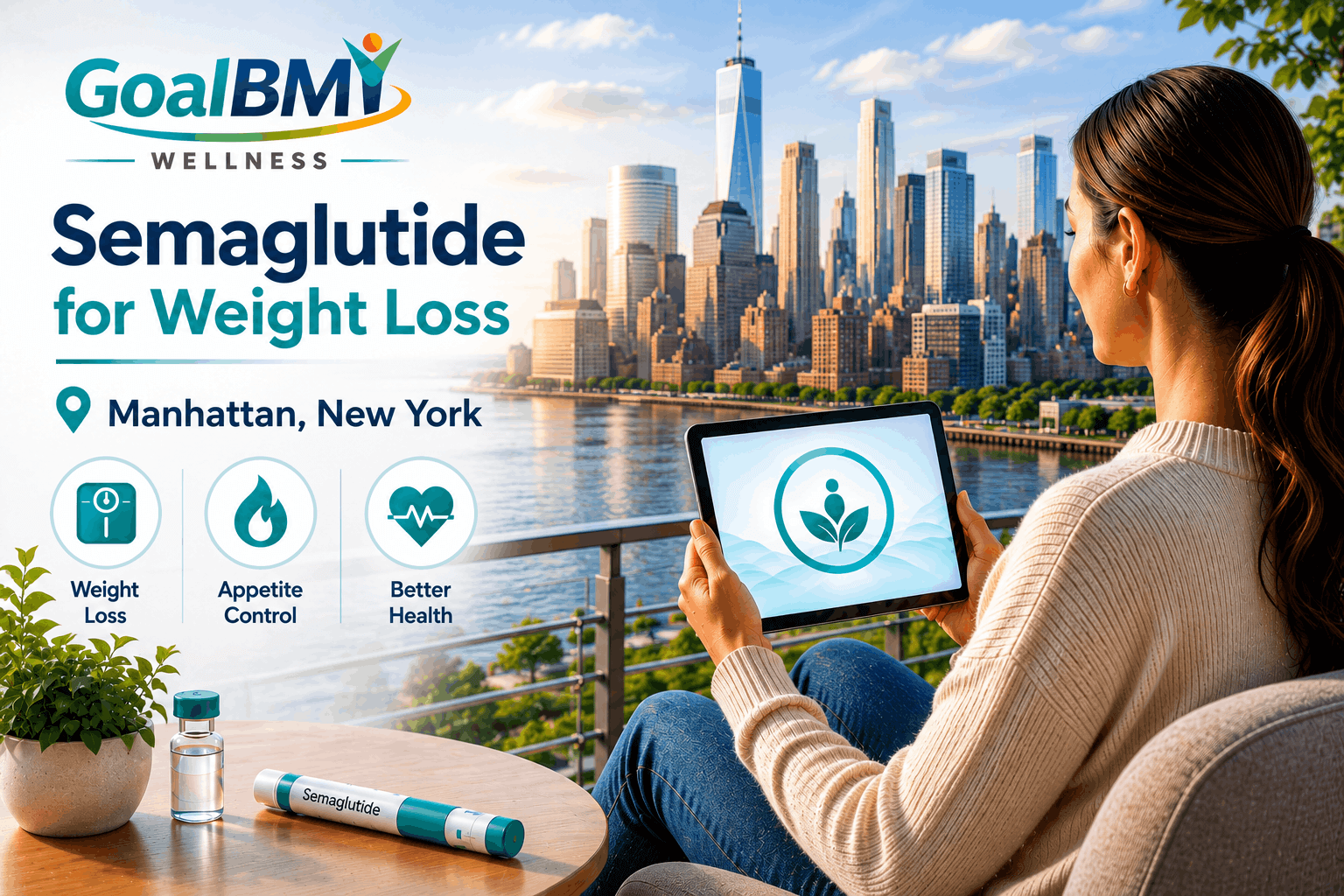 Semaglutide, Ozempic and Wegovy GLP-1 weight loss telehealth consultation in Manhattan, NY — GoalBMI Wellness