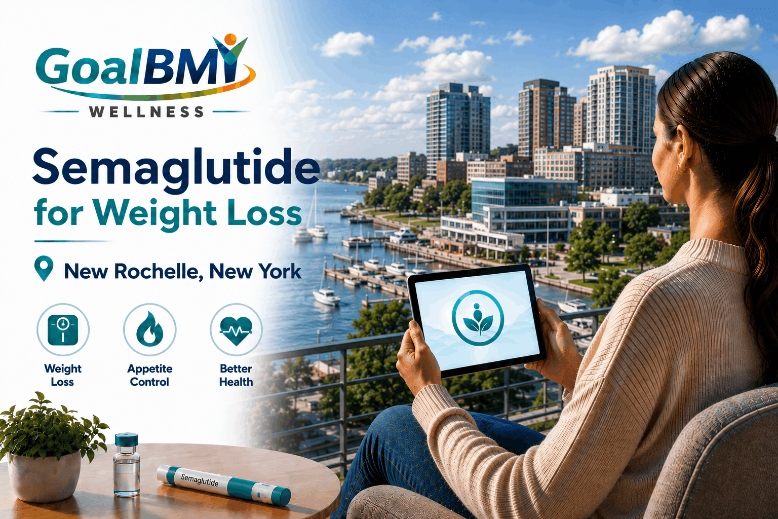 Semaglutide, Ozempic and Wegovy GLP-1 weight loss telehealth consultation in New Rochelle, NY — GoalBMI Wellness