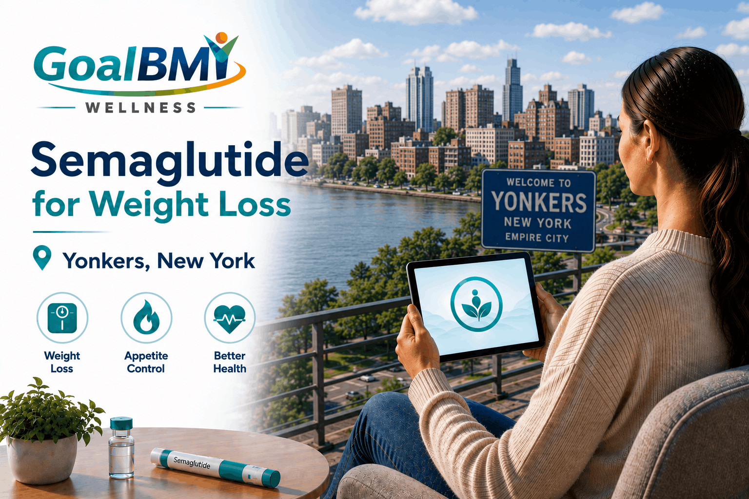 Semaglutide, Ozempic and Wegovy GLP-1 weight loss telehealth consultation in Yonkers, NY — GoalBMI Wellness