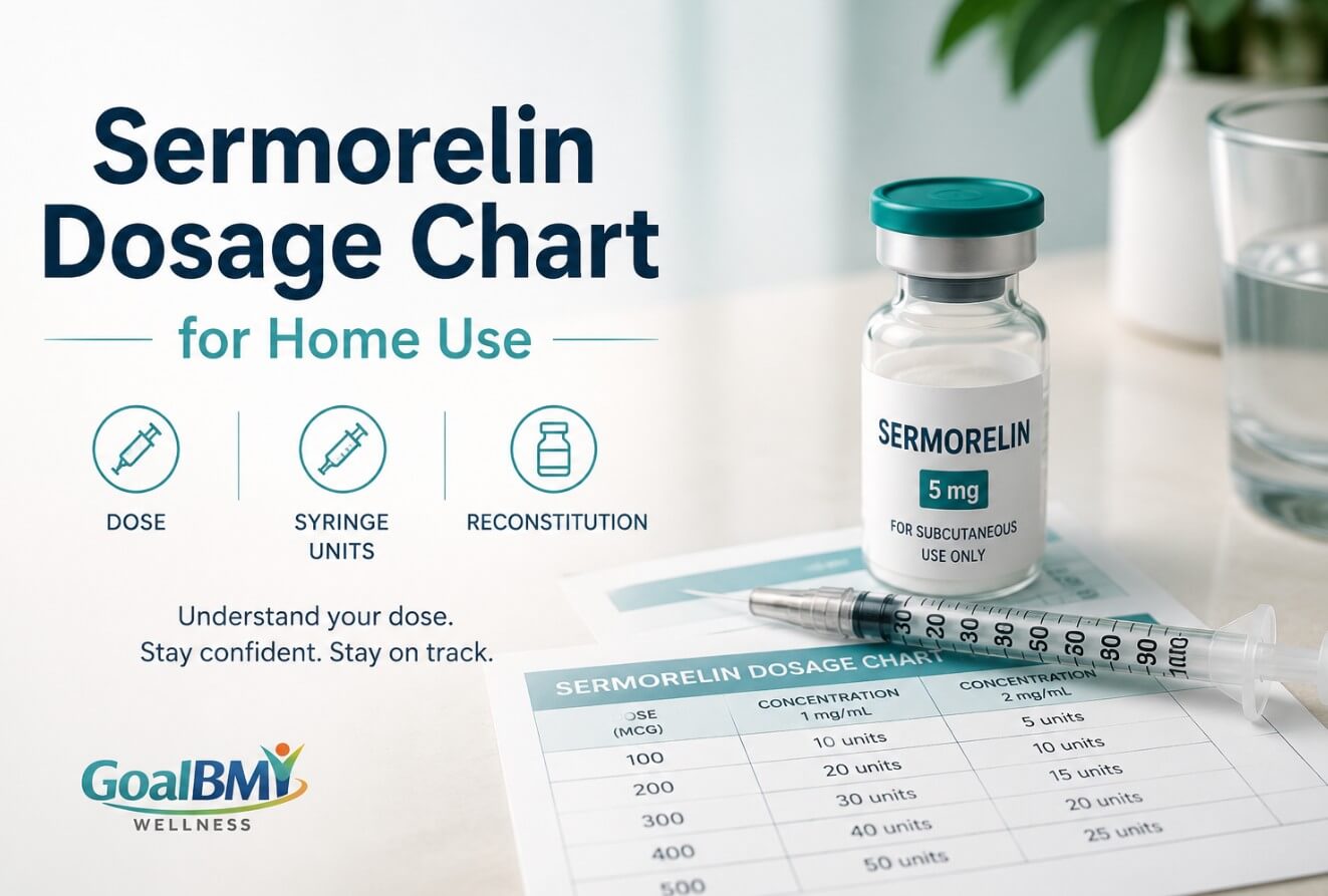 Sermorelin Dosage Chart for Home Use: Dose, Syringe Units & Reconstitution Guide