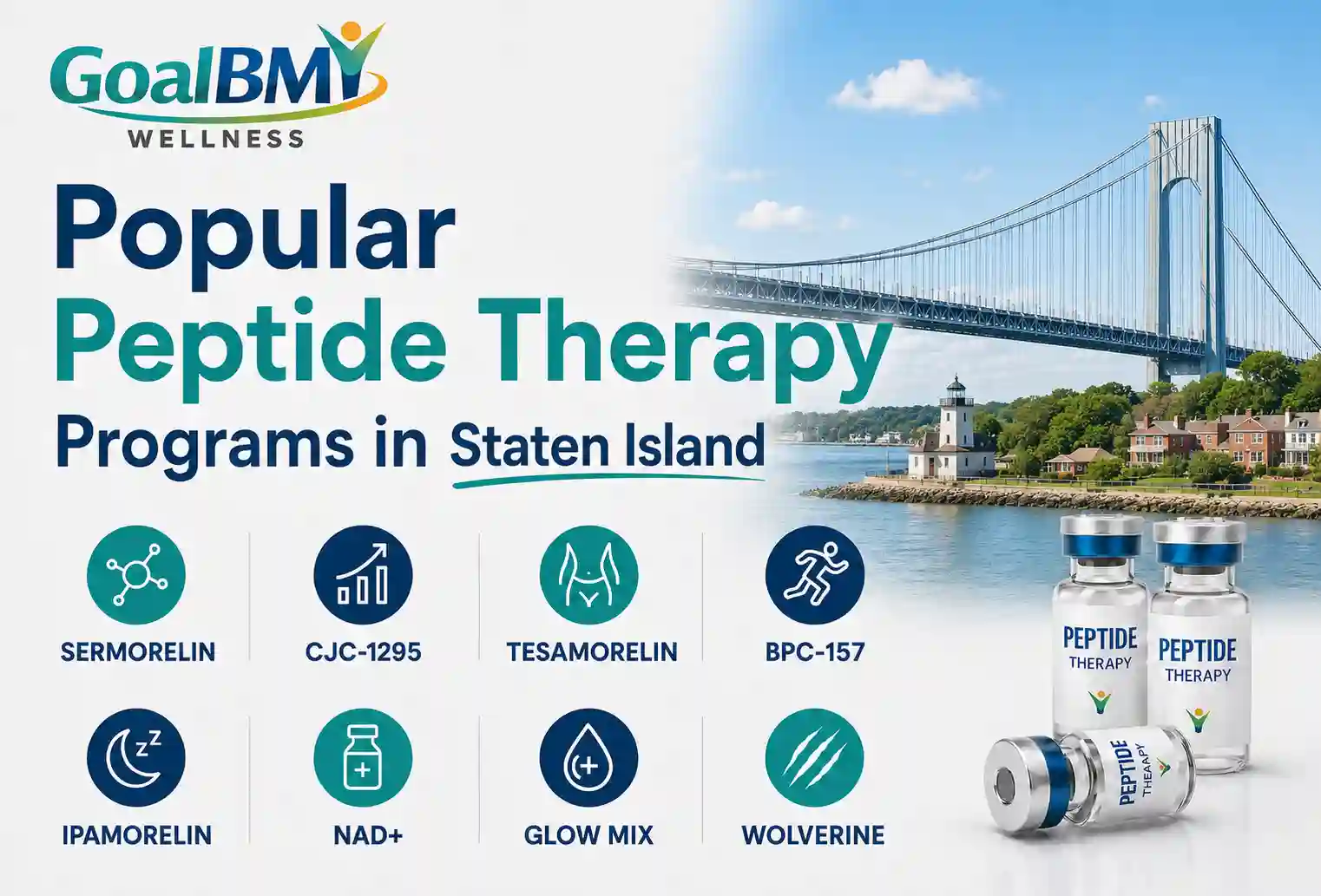 Licensed New York provider reviewing a personalized peptide therapy wellness plan with a Staten Island, NY telehealth patient at GoalBMI Wellness