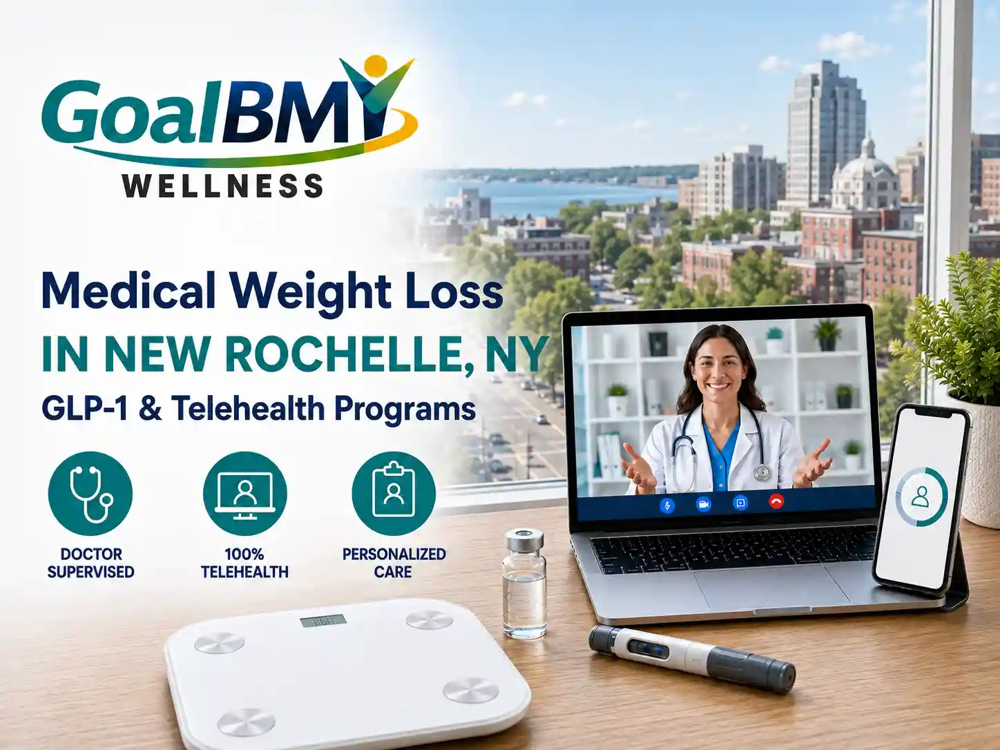 GoalBMI Wellness telehealth medical weight loss consultation in New Rochelle, New York from home